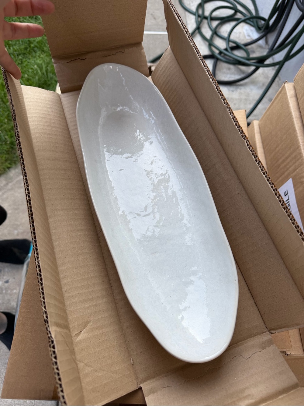 White Ceramic Oval Serving Platter Carmel ceramic ceramica